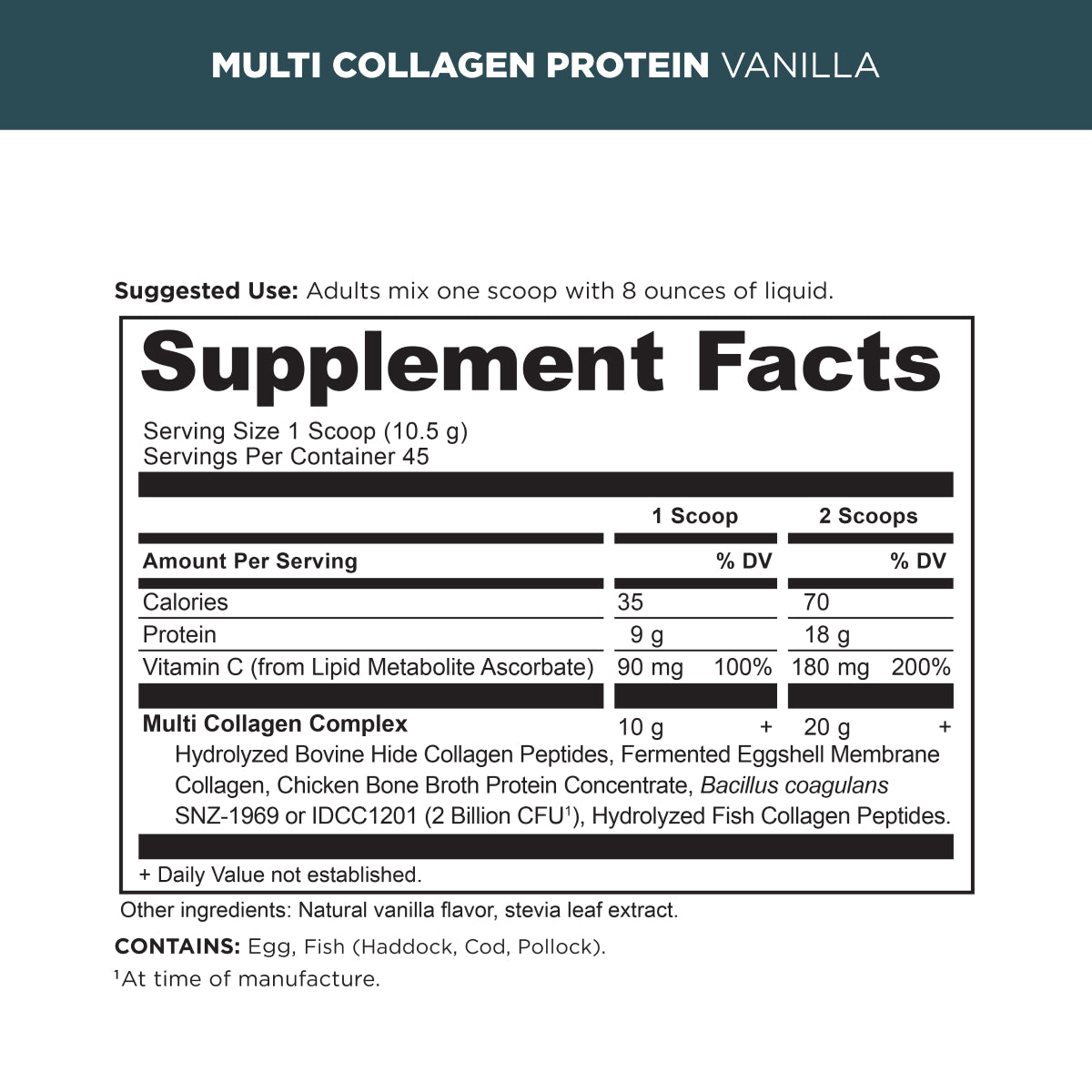 Multi Collagen Protein Powder Vanilla