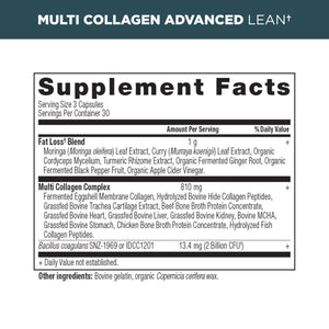 multi collagen advanced lean capsules supplement label