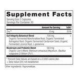 Leaky Gut Capsules supplement label