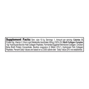 multi collagen stick pack supplement label