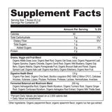 Organic SuperGreens Mint Flavor -Supplement Label