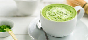 Green tea matcha latte with collagen