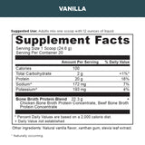bone broth protein powder vanilla supplement label