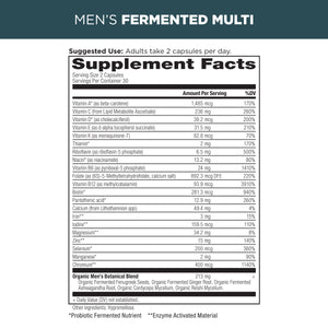 men's fermented multi supplement label
