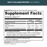 Multi Collagen Protein Powder Cold Brew supplement label