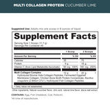 Multi Collagen Protein Powder cucumber lime supplement label