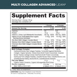 multi collagen advanced lean powder supplement label