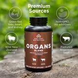Supplement bottle labeled 'Ancient Nutrition Organs Blend' with greenery in the background