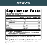 Bone broth protein powder chocolate supplement label
