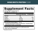 Bone Broth Protein Powder Pure supplement label