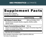 sbo probiotics ultimate supplement label