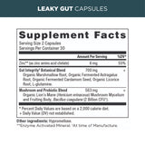 Leaky Gut Capsules Supplements Facts panel