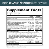 multi collagen advanced lean powder supplement label