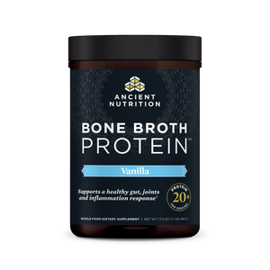 bone broth protein vanilla front of bottle