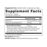 Vitamin D3 supplement label