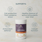 a bottle of Active Peptides Glutathione + NMN Capsule (30 Servings) on a marble background