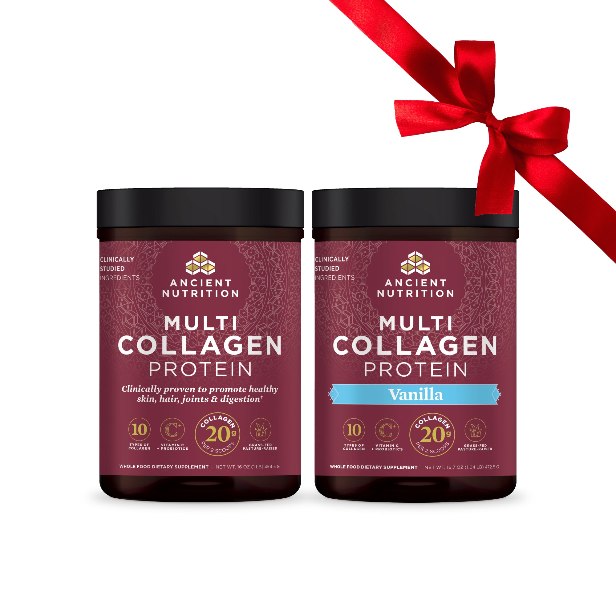 2 bottles of multi collagen protein powder unflavored and vanilla