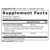 Liver Cleanse Capsules supplement label