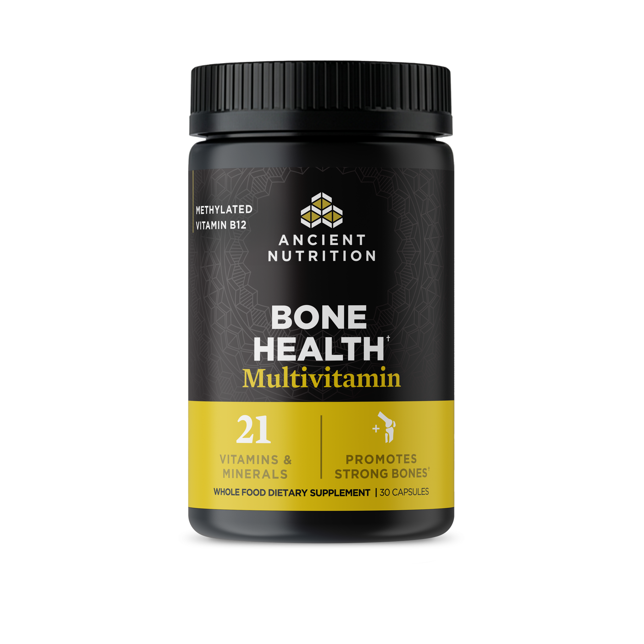 Ancient Nutrition Bone Health Multivitamin supplement bottle on a white background