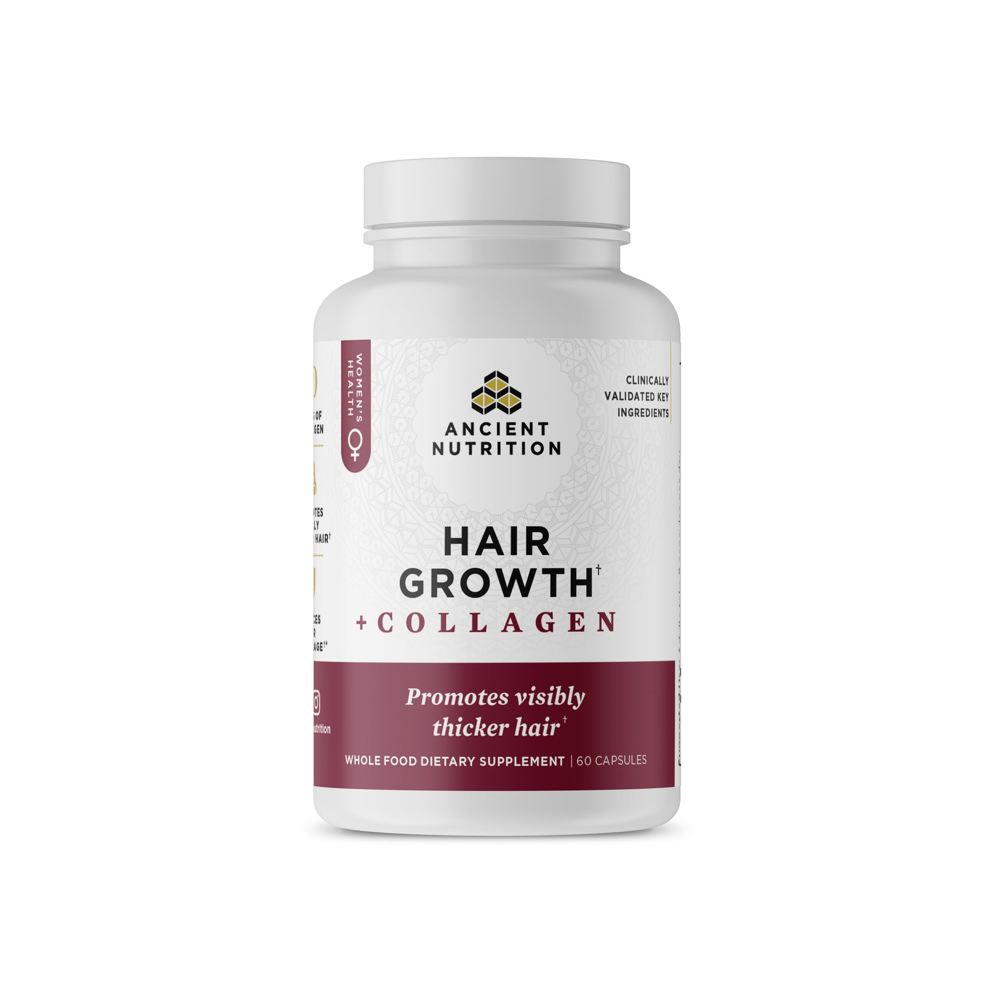 Hair Growth + Collagen Capsules front of bottle