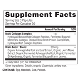 Multi collagen brain boost capsules supplement label