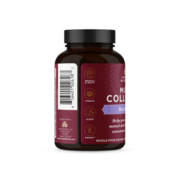 Multi collagen brain boost capsules side of bottle