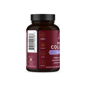 Multi collagen brain boost capsules side of bottle