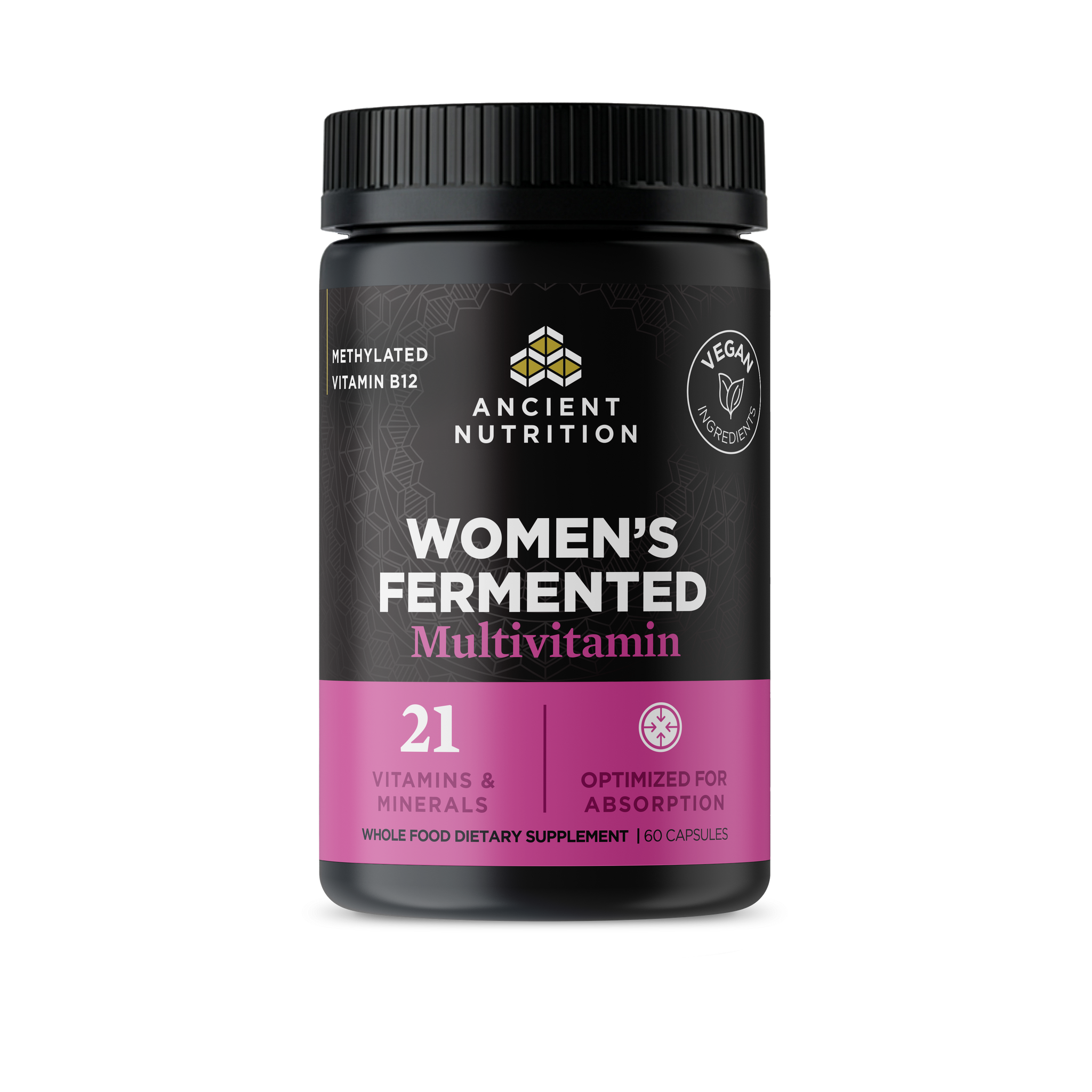 Women's Fermented Multivitamin Capsules (60 Capsules) front of bottle