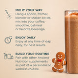 how to use Multi Collagen Protein Powder Gingerbread (24 Servings). Gingerbread cookie in the bottom right corner