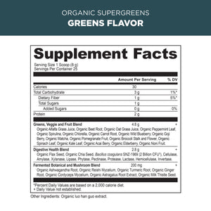 supergreens supplement label