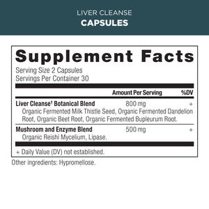 liver cleanse supplement label