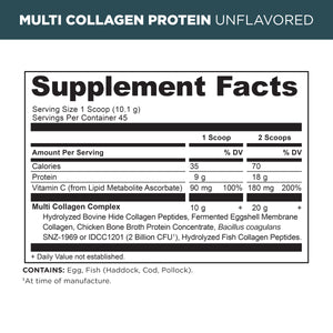 multi collagen protein supplement label