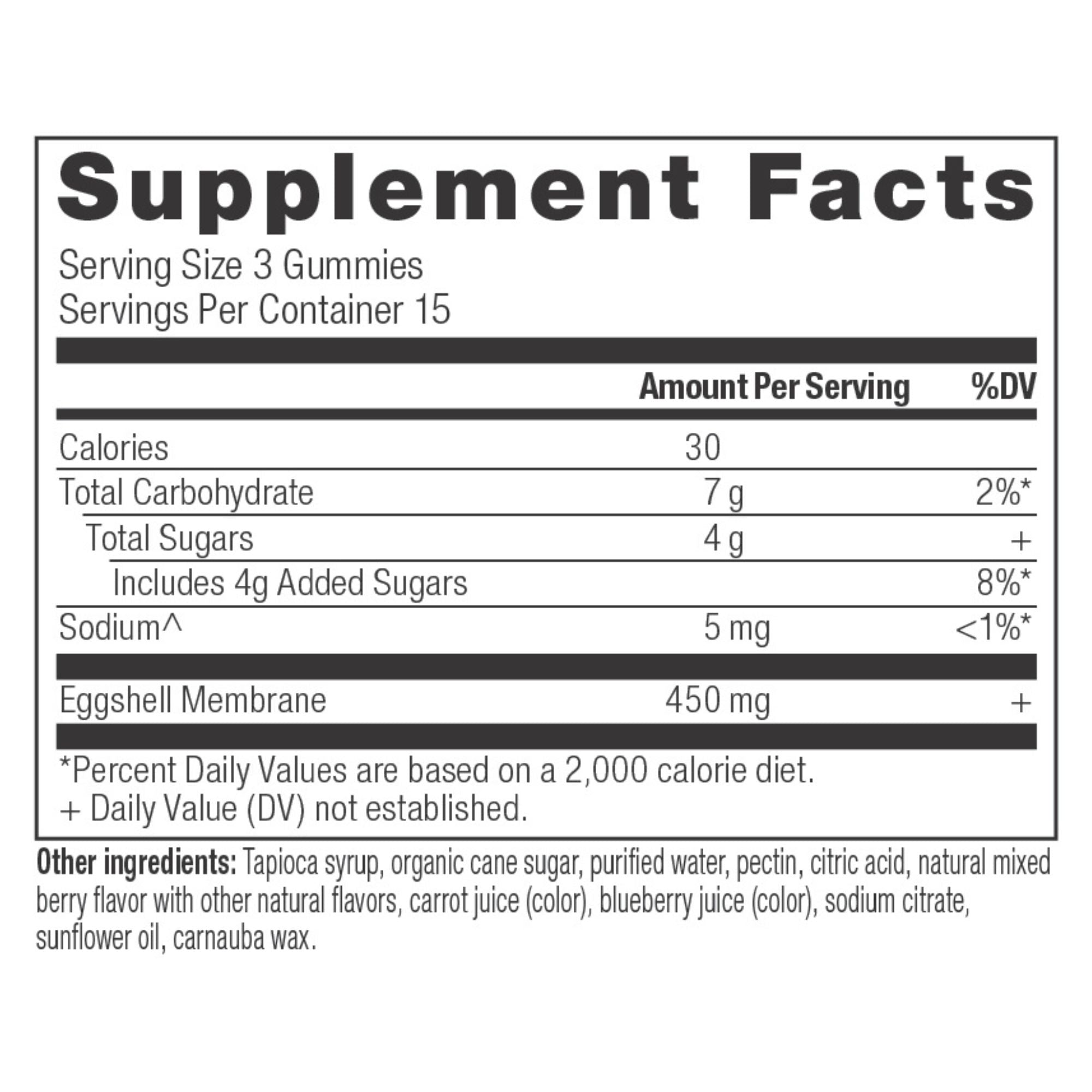Collagen peptides gummies supplement label