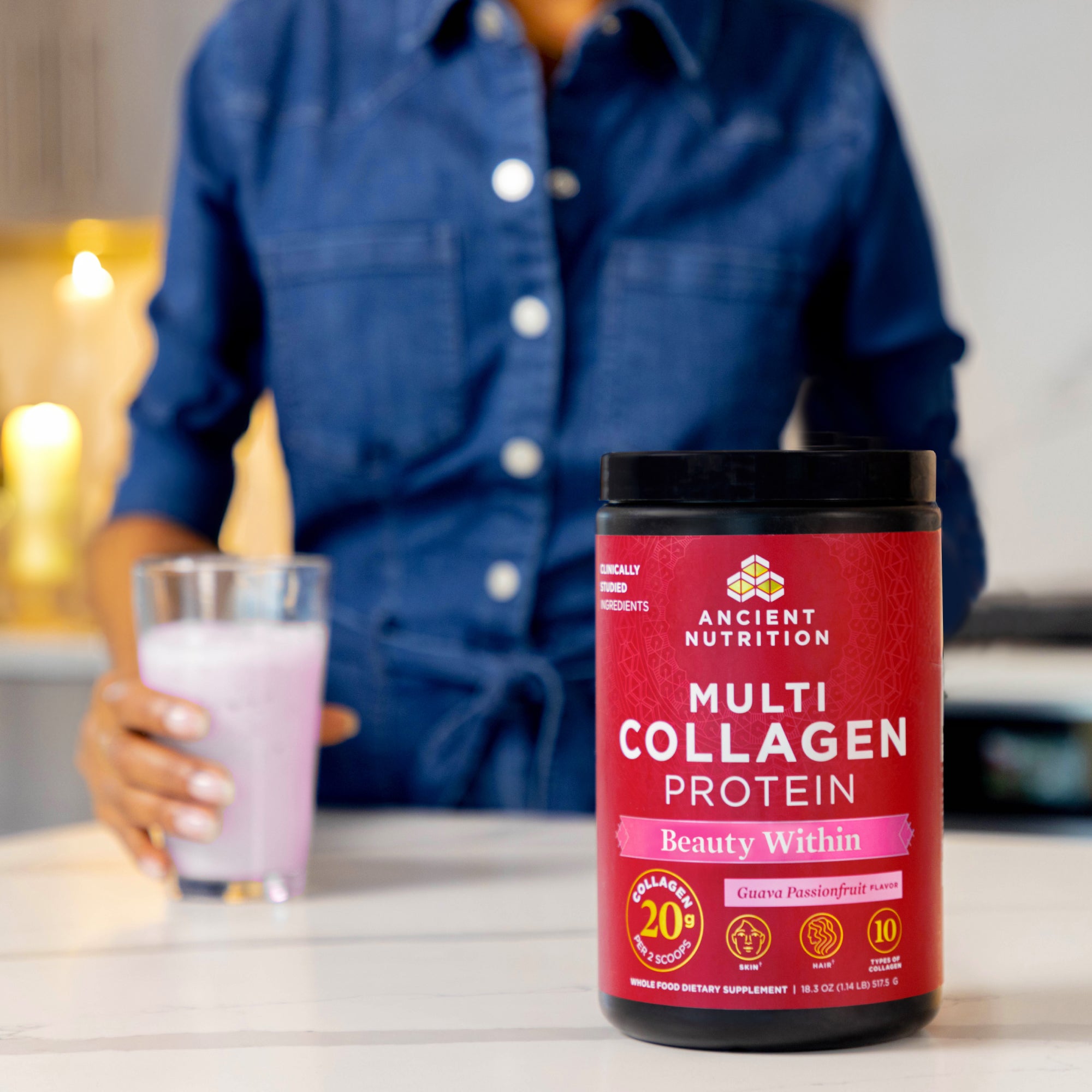 multi collagen protein beauty within on a counter top