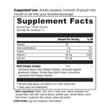Supplement facts label for a multi-collagen complex supplement on a white background
