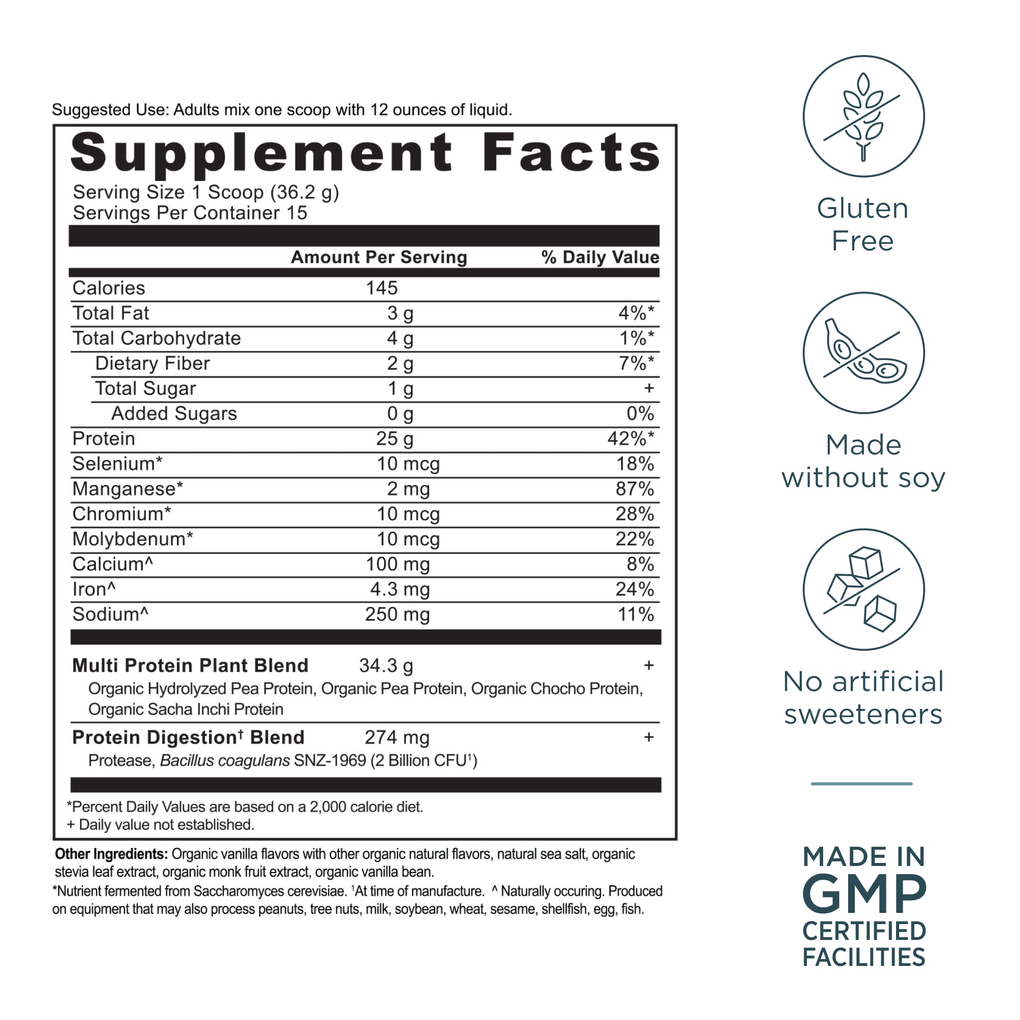 Ancient Nutrition Plant-Based Multi Protein Powder Vanilla