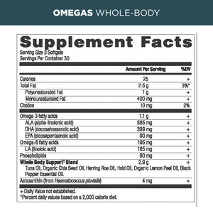 omegas supplement label