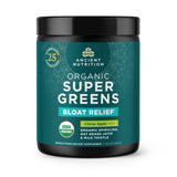 Organic SuperGreens Bloat Relief† Powder Citrus Apple Flavor front of bottle