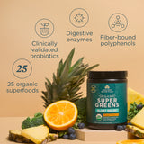Organic SuperGreens Bloat Relief† | Powder Pineapple Orange Flavor (25 Servings)