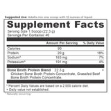 Bone Broth Protein Powder Pure (40 Servings) supplement label