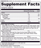 Organic SuperGreens Powder Greens Flavor (50 Servings) supplement label