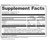 Multi Collagen Protein Powder Unflavored (45 servings) supplement facts panel