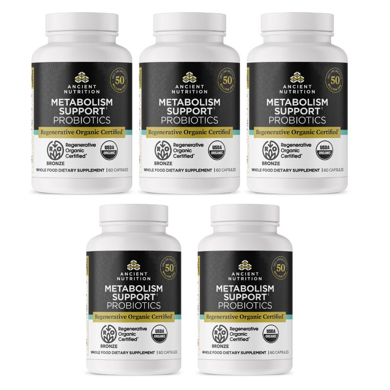 Buy 3, Get 2 Free Regenerative Organic Certified® Metabolism Support Probiotics | Capsules (60 Capsules)