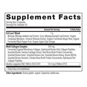 Multi Collagen Advanced Lean Capsules supplement label