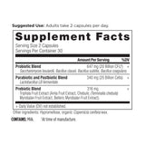 SBO Probiotics Trinity Capsules supplement label