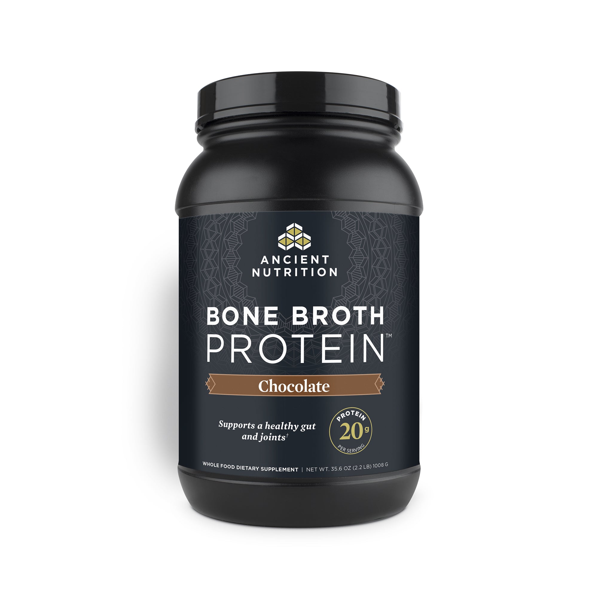 Bone Broth Protein Powder Chocolate (40 Servings) front of bottle
