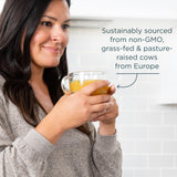 sustainably sourced from non-GMO, grass-fed & pasture-raised cows from Europe