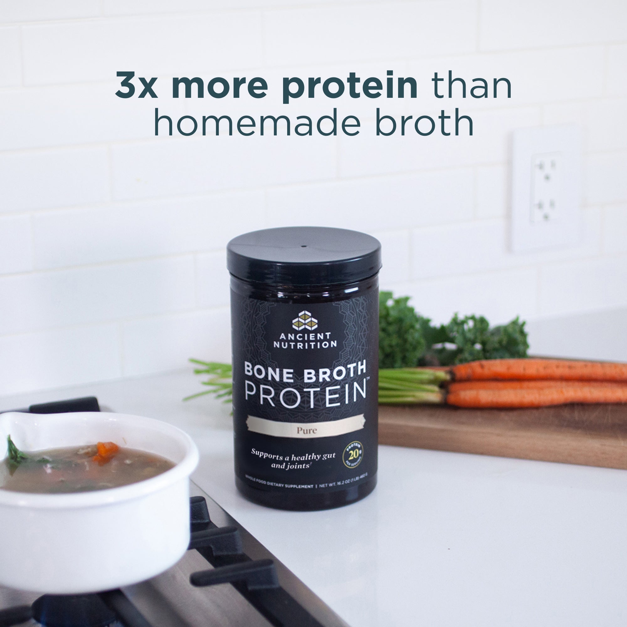 3x more protein than homemade broth