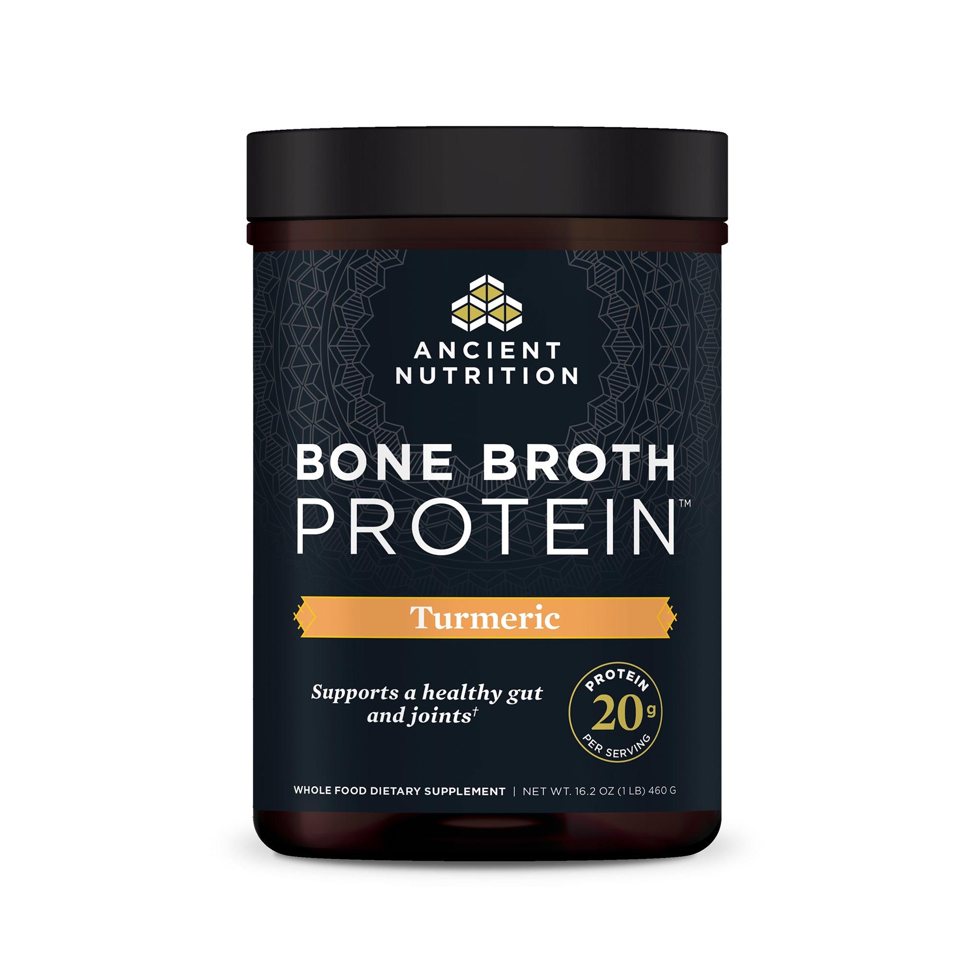 Bone Broth Protein Powder Turmeric (20 Servings) front of bottle