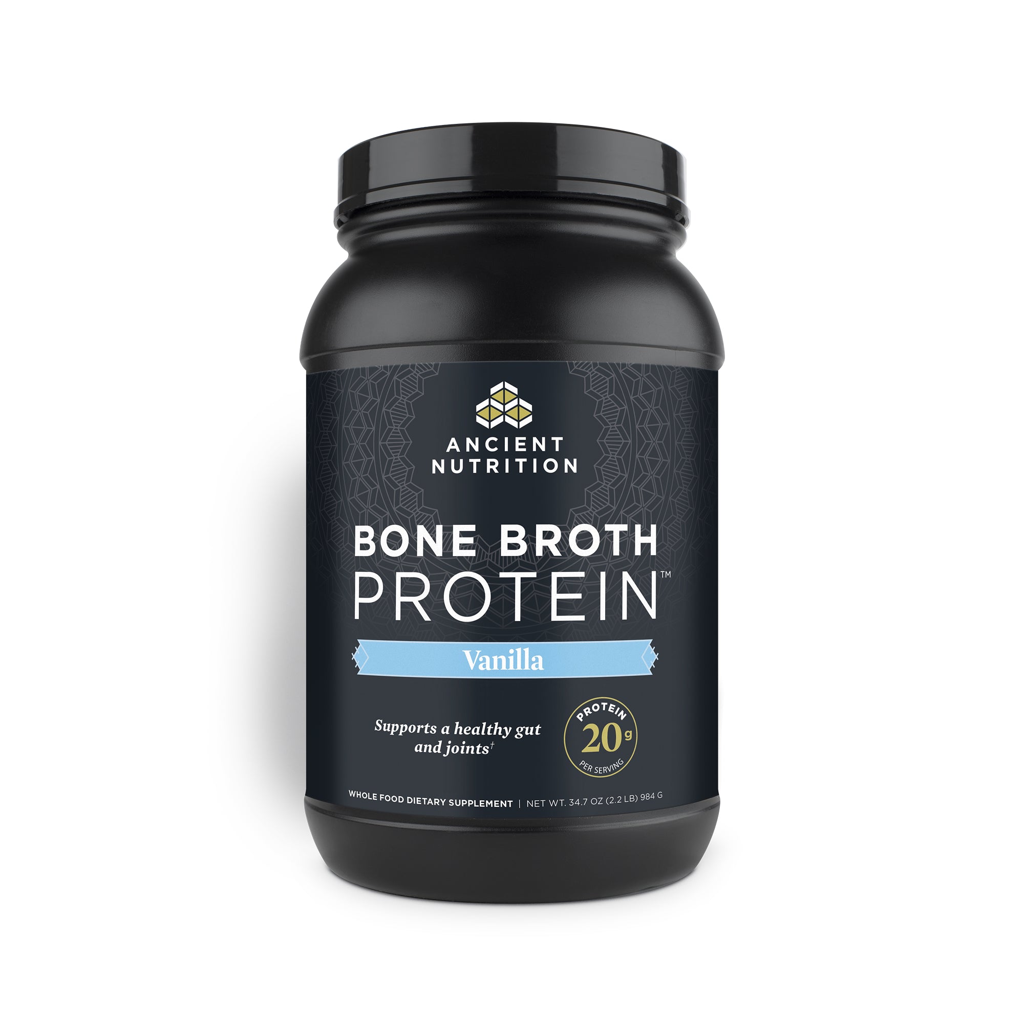 Bone Broth Protein Powder Vanilla (40 Servings) front of bottle